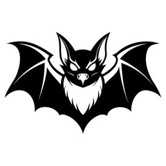 Obraz premium Scary Bat black silhouette for Happy Halloween Day Design vector illustration