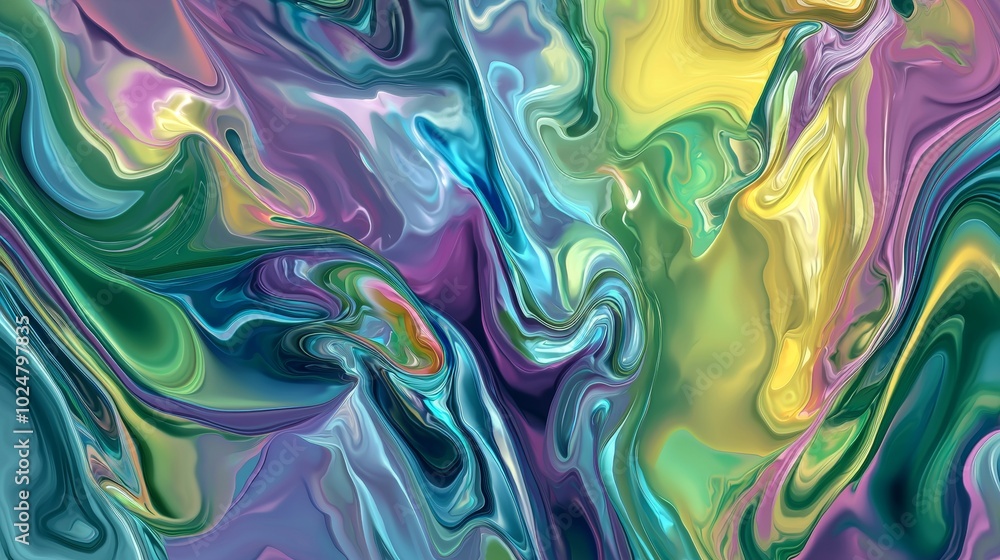 Poster abstract acrylic paint mixing together creating swirls of color forming a marble effect. ideal backg
