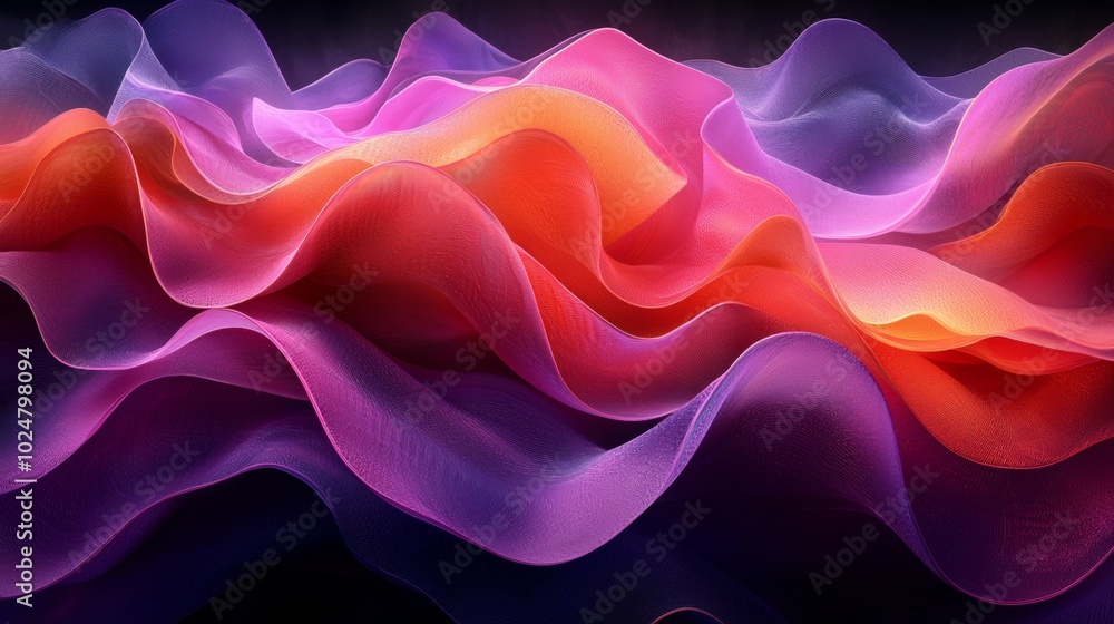 Poster colorful abstract waves background in a seamless loop, perfect for websites, presentations, or any p
