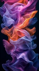 Obraz premium Abstract image of colorful transparent fabric flowing in the wind, creating a beautiful and elegant composition with a smooth texture