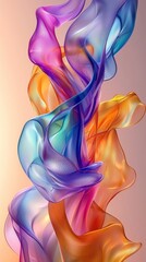 Fototapeta premium Captivating abstract background with colorful wavy shapes, exuding energy and flow. Modern design with pastel hues, perfect for various uses