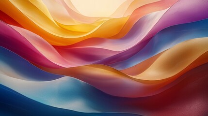 Obraz premium Colorful abstract background with soft waves, creating a sense of elegance and fluidity. Perfect for projects related to art, design, and technology