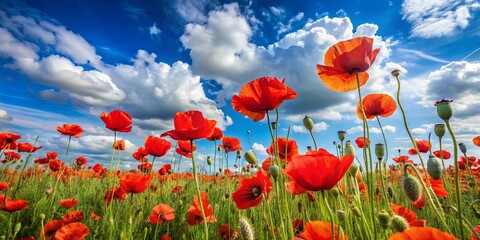 Obraz premium red poppy field