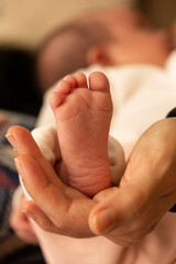 baby's foot in hands