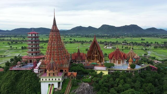 Tiger Cave Temple or Wat Tham Khao Noi and Wat Tham Sua in Kanchanaburi, Thailand