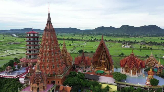 Tiger Cave Temple or Wat Tham Khao Noi and Wat Tham Sua in Kanchanaburi, Thailand