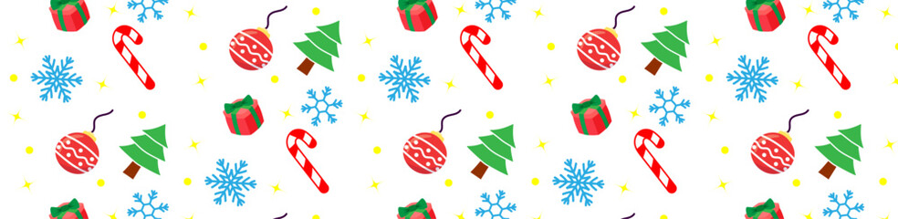 christmas icon doodle seamless pattern background