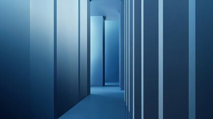 Obraz premium 3D blue grey gradient urban city building hallway future technology poster web business background