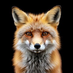 Fototapeta premium Red Fox Face: Chestnut-Orange Fox Animal Predator with Wild Beast Muzzle