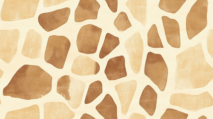 giraffe skin print seamless patchwork pattern in beige camel and brown paint. fashion trendy background for fabric design wallpaper