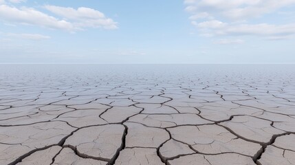 Cracked Soil in a Drought-Stricken Lake Bed
