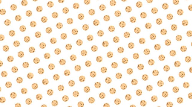 Rotating seamless pattern. Small pepernoten cookies. Sweet pastries, traditional dessert. A simple looping animation.