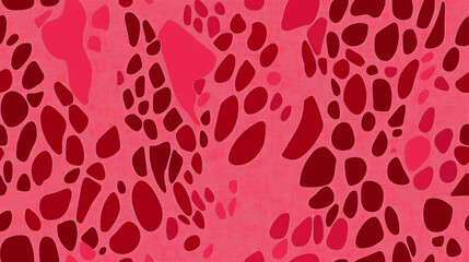 Obraz premium giraffe skin print seamless patchwork pattern in red and pink paint. fashion trendy background for fabric design wallpaper