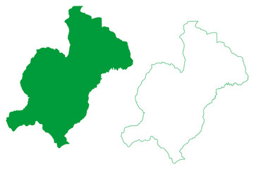 Fototapeta premium Condeuba municipality (Bahia state, Municipalities of Brazil, Federative Republic of Brazil) map vector illustration, scribble sketch Condeuba map