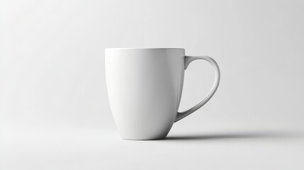 Fototapeta premium Minimalistic White Mug Mockup - Side View