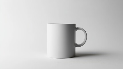 Fototapeta premium Minimalistic White Mug Mockup - Side View