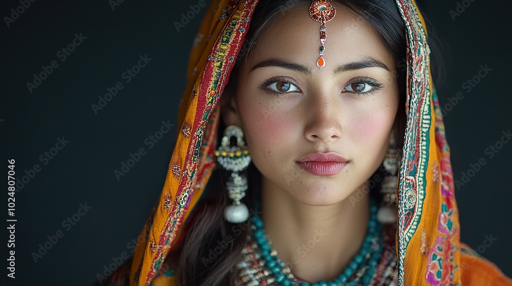 Wall mural Nepalese Woman in Traditional Attire