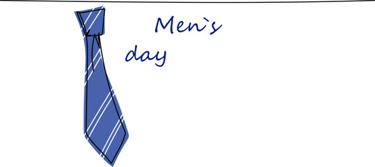International men's day concept banner.  Vector hand drawn one continuous line drawing  sketch illustration for banner, poster, greeting card