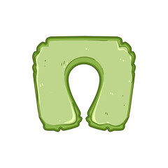 sleep airplane pillow cartoon. portable ergonomic, compact lightweight, memory foam sleep airplane pillow sign. isolated symbol vector illustration