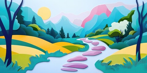 Rock pathway in a natural setting, Natural rock pathway in outdoor scenery