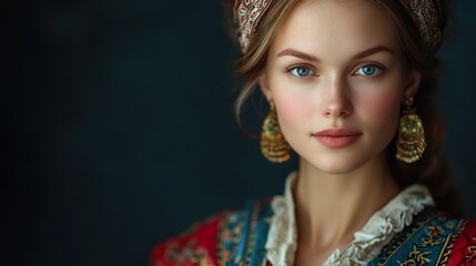 Finnish Woman in Traditional Folk Dress