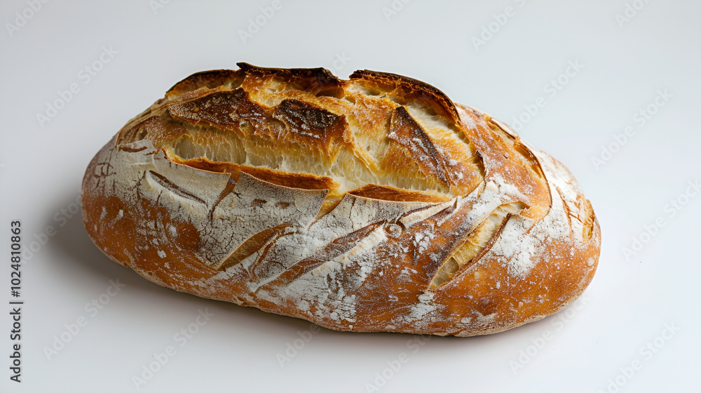 Wall mural assortment of baked bread on white background ,delicious breads and wheat isolated on white backgrou