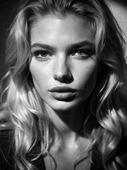 Fototapeta premium black and white portrait of a young woman