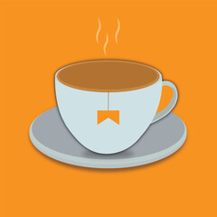 Cup of Hot tea. Hot tea drink cup Vector illustration