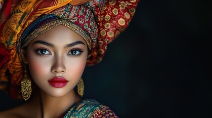 Myanmar Woman in Traditional Longyi Attire