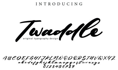Twaddle Font Stylish brush painted an uppercase vector letters, alphabet, typeface