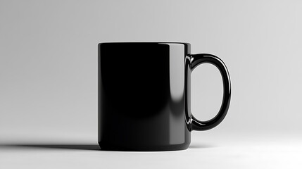 A black coffee mug on a white background, ready for your design.