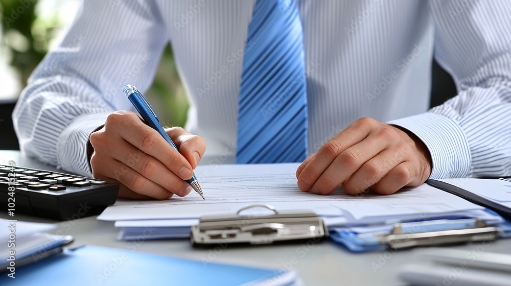 Poster office staff managing data entry and filing documents in a well-organized workspace stock photo with