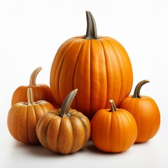 Fototapeta premium a lot of pumpkins isolated on white