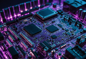 Obraz premium electronic circuit board with processor