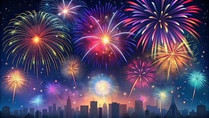 Fireworks. happy new year concept