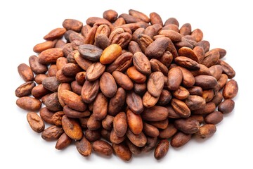 Fototapeta premium cocoa beans on white background
