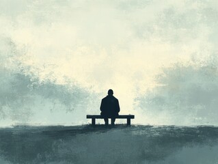 Abstract illustration of mental health and depression, AI generated