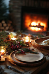 Naklejka premium Close-up of a beautifully arranged holiday table