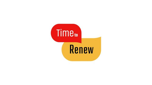 time to renew sign on white ackground	