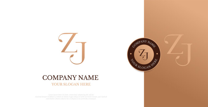 Initial ZJ Logo Design Vector 