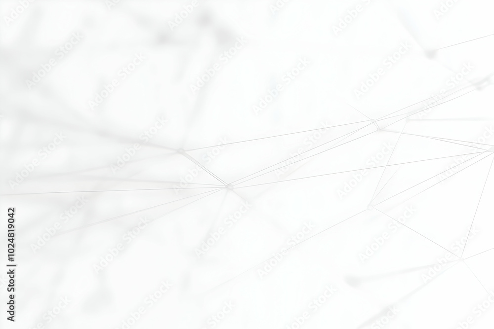 Poster abstract white background with delicate, interconnected lines and dots, creating a sense of network 