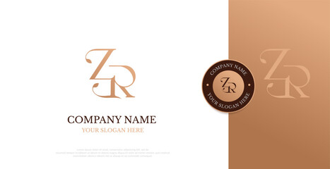 Initial ZR Logo Design Vector 