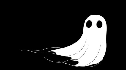 Ethereal Ghost Floating in the Darkness