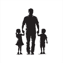 family silhouette vector