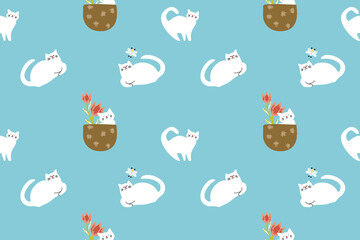 seamless pattern with cats