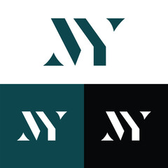 Creative modern, minimalist, initial, lettermark MY brand and company logo.