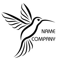 hummingbird beautiful little bird stylish logo for your business vector illustration isolated on white background