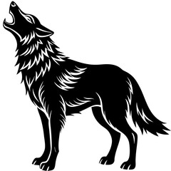 Howling wolf vector illustration art