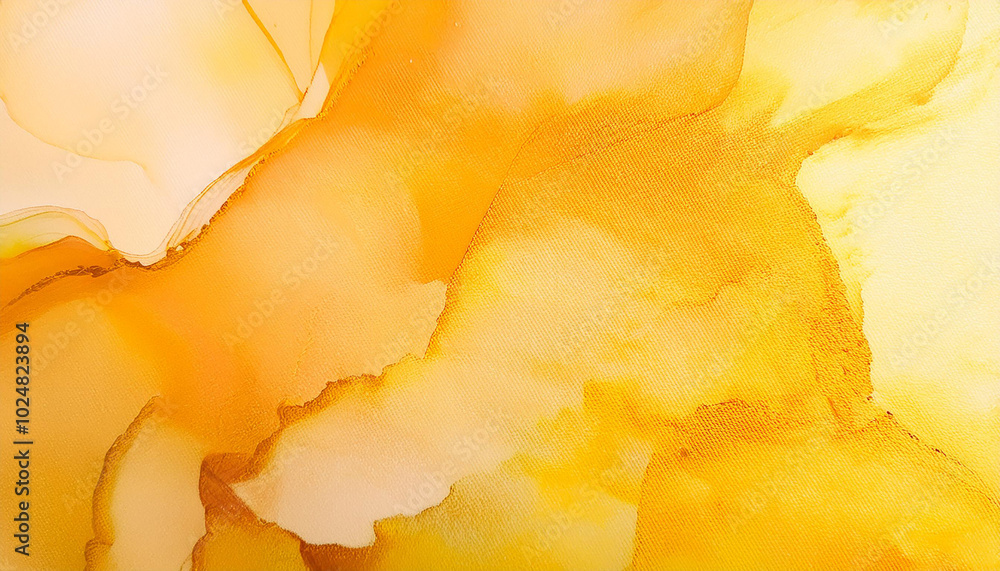 Poster abstract art background light yellow and golden colors. watercolor painting on canvas with soft oran