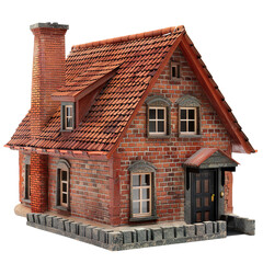 brick house isolated on white